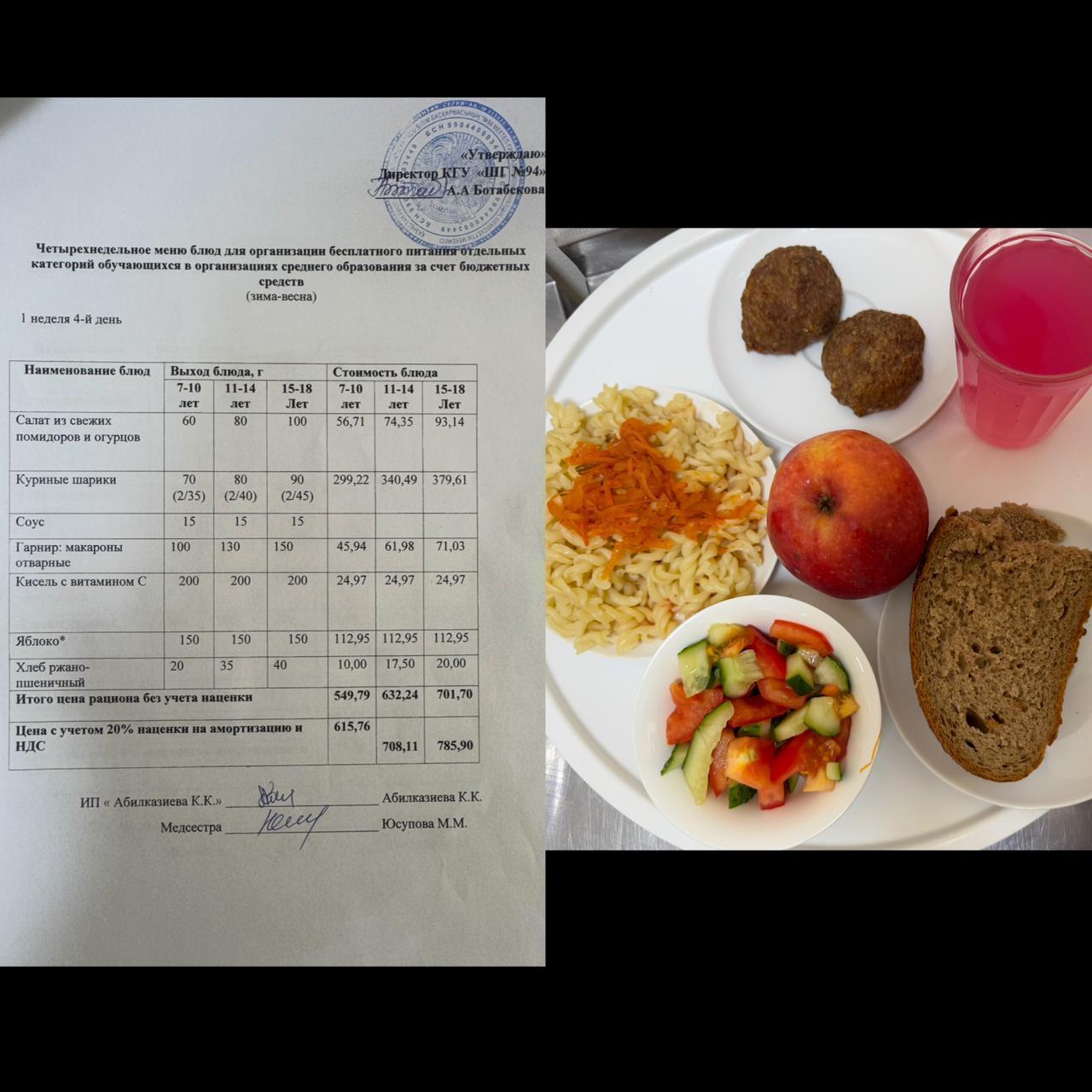 06.02.2025 ж. Ас мәзірі / Меню