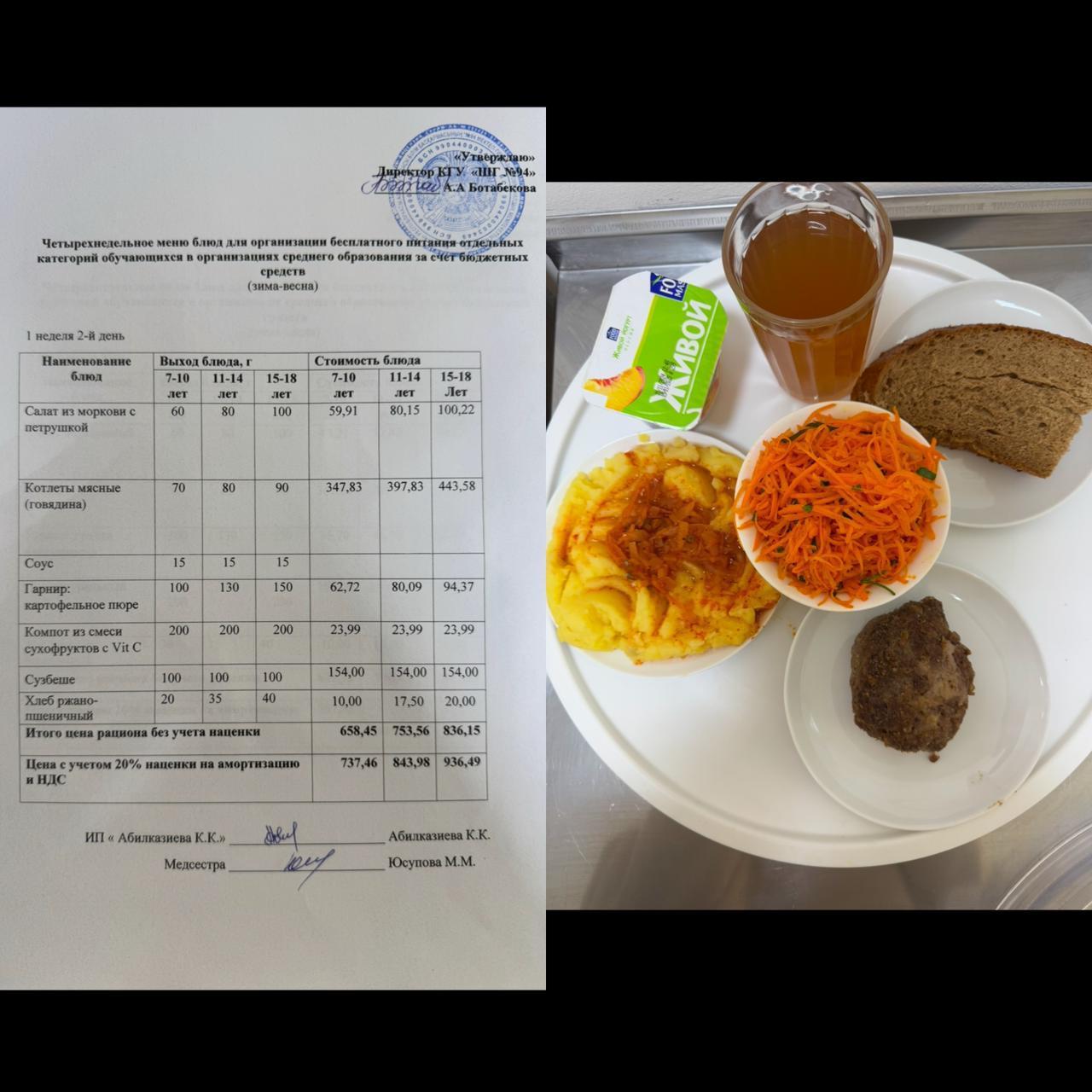 04.03.2025 ж. Ас мәзірі / Меню